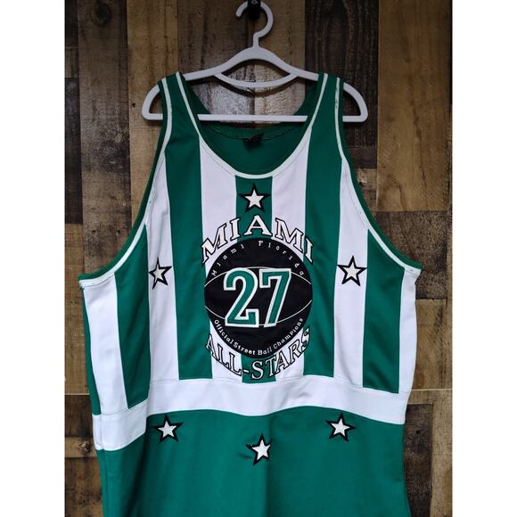 🔥 Miami Florida Allstars #27 Street Ball Jersey – Green/White – Size 52 – Great - Picture 3 of 12